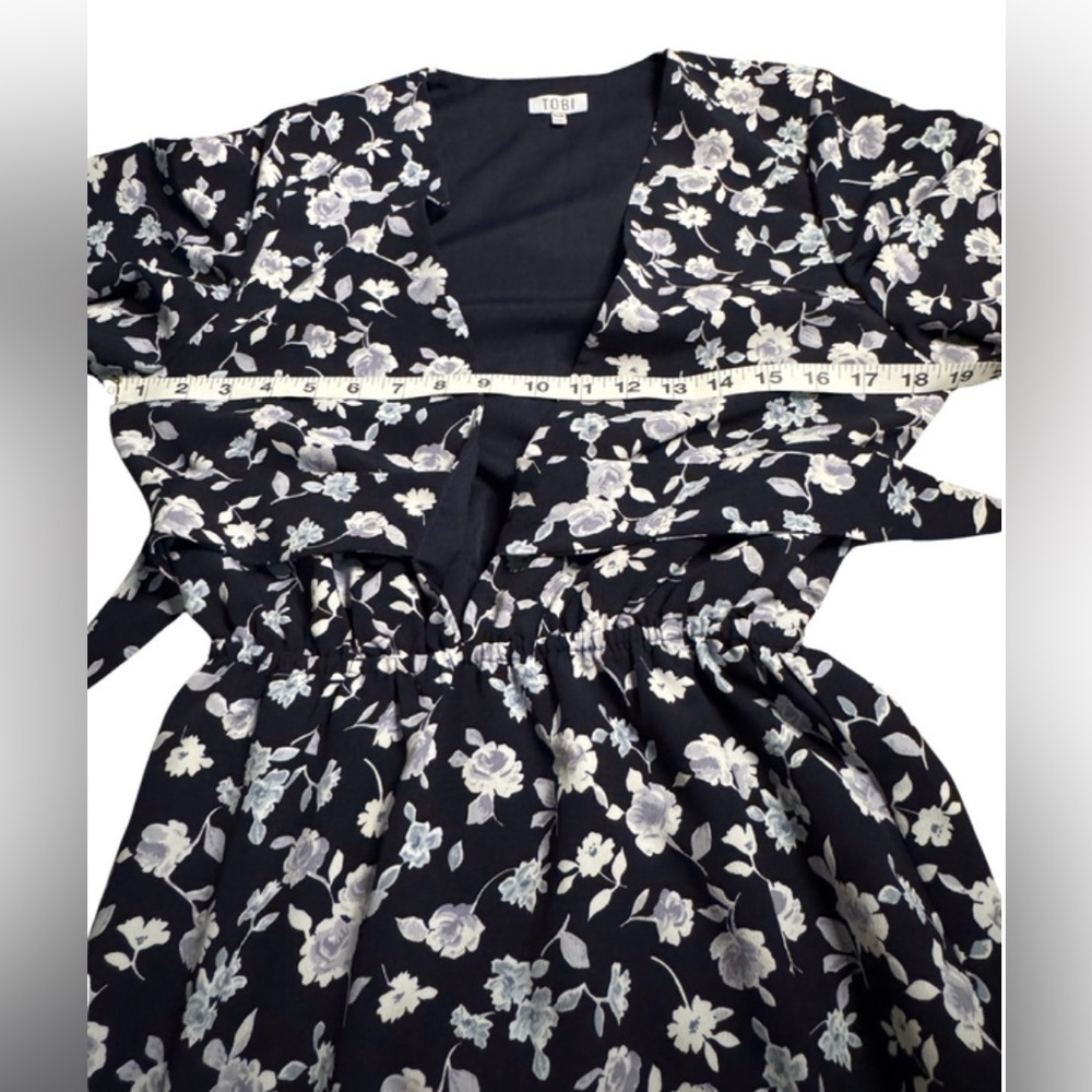 Tobi Navy Maxi with White Floral Print Autumn Wedding Guest Dress Medium - Picture 7 of 8